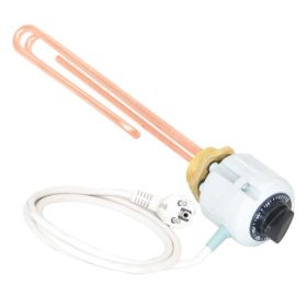   Elektromos nagy térfogatú bojler kiegészítő csőfűtőbetét külső hőszabályozással Cu Ø8.1 mm 3000 W L=310 mm Lk=3x2.5x1500 mm