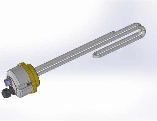 Elektromos csőfűtőbetét nagy térfogatú bojlerhez külső hőmérsékletszabályozással G2 1/4" Ø8.5 mm 4000 W L=350 mm