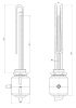 Elektromos csőfűtőbetét nagy űrtartalmú bojlerhez külső hőszabályozással Cu Ø8.1 mm 1500 W L=310 mm Lk=3x1.5x1500 mm
