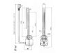 Elektromos csőfűtőbetét nagy űrtartalmú bojlerhez külső hőmérsékletszabályozással Cu/Ni Ø8.1 mm 3000 W L=310 mm Lk=3x2.5x1500 mm