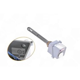   Nagy űrtartalmú bojler csőfűtőbetéte Aisi 316L Ø8.1 mm ~3x230 V 3000 W L=290 mm csatlakozó sapkával és hőmérsékletszabályzással