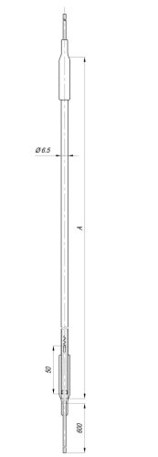 Elektromos csőfűtőbetét hűtőberendezéshez Aisi Ø6.5mm ~ 230V 1600W L=3200mm