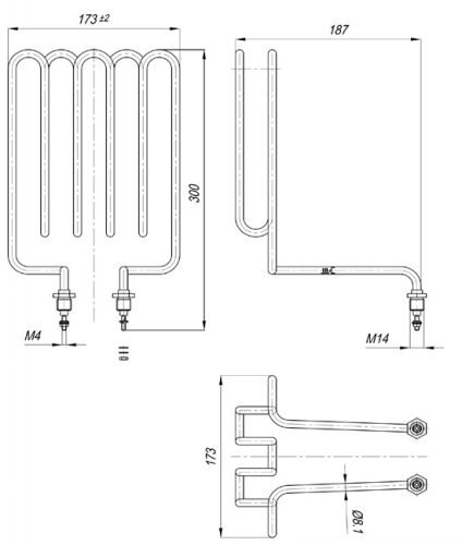 Elektromos csőfűtőbetét Frit fritőzhöz Aisi 316L Ø8.1mm ~ 230V 2500W