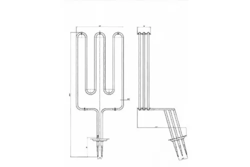 Elektromos csőfűtőbetét IGO fritőzhöz Aisi 316L Ø6.5mm ~ 3x230V 4000W