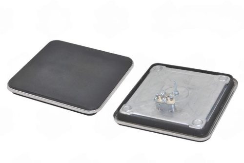 Elektromos főzőlap vendéglátóipari használatra 300x300 ~230V 2500W kerekített szélek RF gyűrűvel (hőmérséklet-védő)