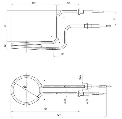 Csőfűtőbetét füstgenerátorhoz Ø6.5mm ~230V 400W