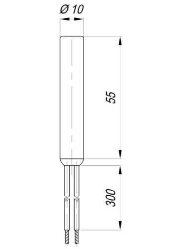 Aisi Ø10mm DC == 48V 100W L=55mm elektromos patron fűtőbetét