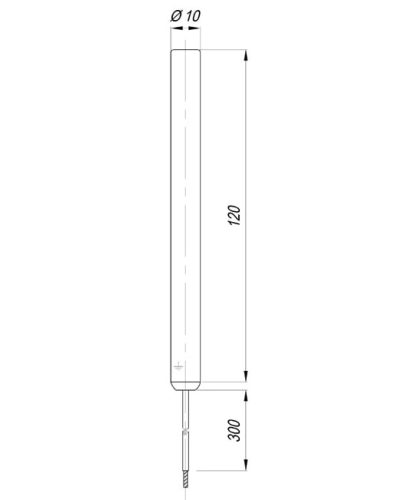 Elektromos patron fűtőtest Aisi Ø10mm DC == 24V 120W L=120mm