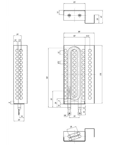Elektromos csőfűtőbetét elektromos szekrényhez Aisi Ø8.1mm ~230V 500W