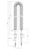 Elektromos bordázott csőfűtőbetét U Aisi Ø8.1mm ~400V 1500W Hz=135mm