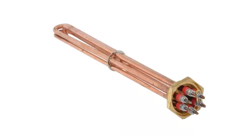 Elektromos csőfűtőbetét kazánhoz R6/4" Cu Ø8.1mm ~ 3x230V 6000W L=330mm