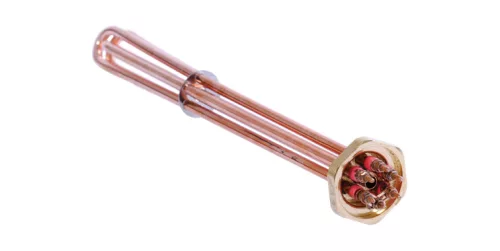 Elektromos csőfűtőbetét kazánhoz R6/4" réz Ø8.1mm ~ 3x230V 6000W L=330mm Szonda Ø10x290mm