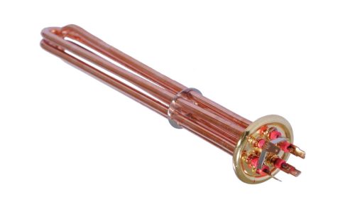 Elektromos csőfűtőbetét kazánhoz Mikoterm Cu Ø6.5mm ~ 3x230V 4500W L=380mm típusú
