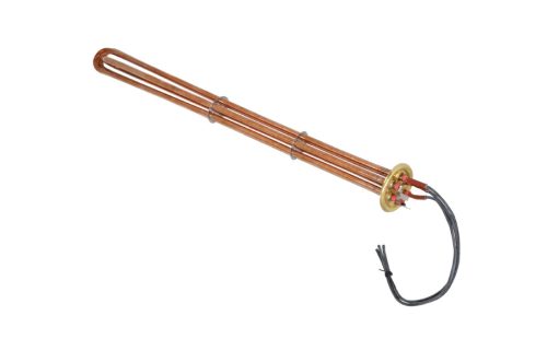 Elektromos csőfűtőbetét kazánhoz Mikoterm Cu Ø8.1mm ~ 3x230V 10000W L=600mm szilikonkábel 2.5 Lk=1000mm