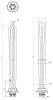 Elektromos csőfűtőbetét kazánhoz R5/4" Aisi 316L Ø6.5mm ~ 3x230V 9000W L=380mm