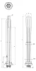 Elektromos csőfűtőbetét kazánhoz R5/4" Aisi 316L Ø8.1mm ~ 3x230V 6000W L=420mm Szonda Ø10x320mm