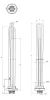 Elektromos csőfűtőbetét kazánhoz R5/4" Aisi 316L Ø8.1mm ~ 3x230V 9000W L=600mm Szonda Ø10x350mm