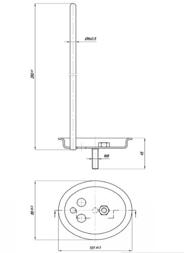 Karima bojler rozsdamentes acélska Rankom sonda Ø8 L=280 mm