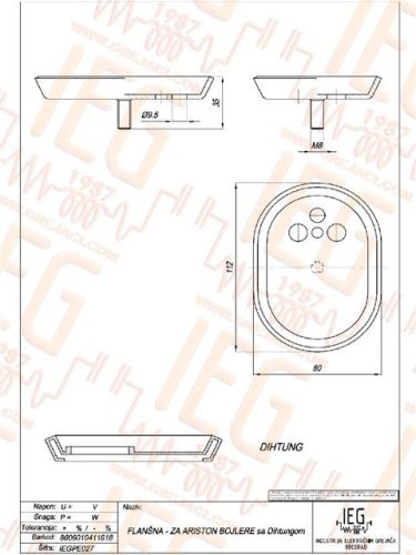 Karima Ariston bojlerhez tömítéssel