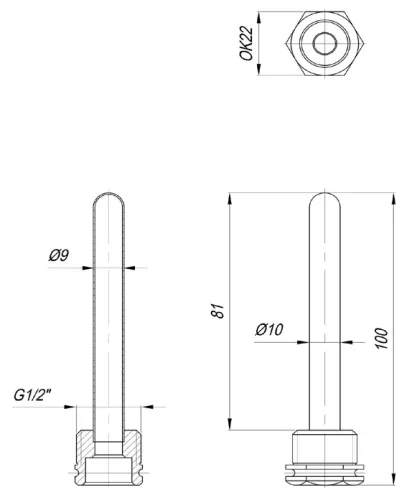 Kis M14x1.5 Ø10x80 mm