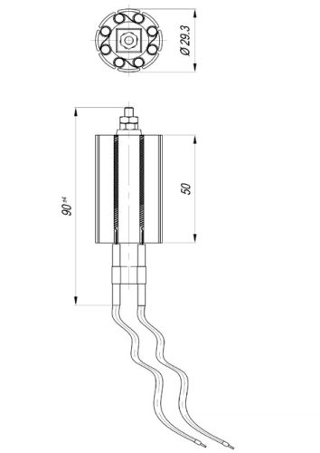 Elektromos CENTROMETAL pellet gyújtó kerámia Elektromos fűtőbetét Ø30mm ~ 230V 400W