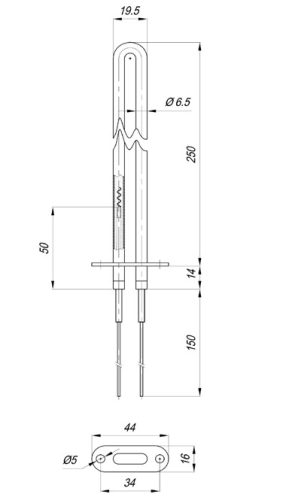Elektromos BURNITO "U" Aisi Ø6.5mm ~ 230V 320W