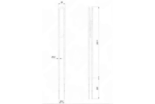 Elektromos csőfűtőbetét pellet gyújtó Aisi 304 Ø6.5mm 230V 400W