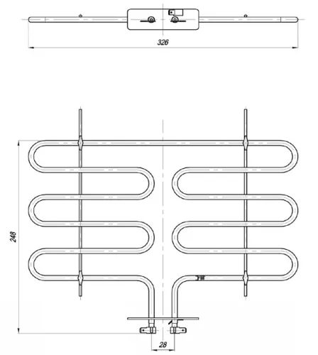 Elektromos csőfűtőbetét grillezőhöz Aisi 304 Ø6.5 mm ~230 V 2000 W