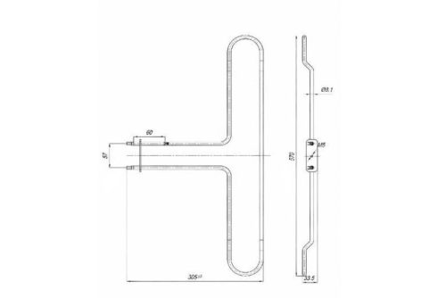 Elektromos csőfűtőbetét grillezőhöz Aisi 304 Ø8.1 mm ~230 V 2000 W dupla érintkező
