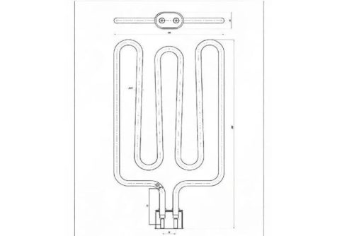Elektromos csőfűtőbetét grillezőhöz Aisi 304 Ø8.1 mm ~230 V 700 W L=310 mm