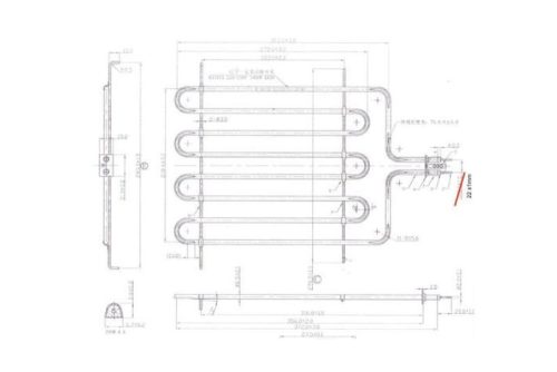 Elektromos csőfűtőbetét grillezőhöz Aisi 304 Ø6.5 mm ~230 V 1800 W