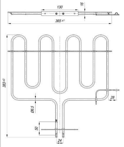 Elektromos csőfűtőbetét GORENJE tűzhelyhez Aisi 304 Ø6.5 mm ~230 V 2200 W
