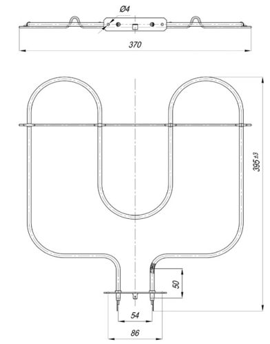 Elektromos csőfűtőbetét CANDY tűzhelyhez Aisi 304 Ø6.5 mm ~230 V 1300 W