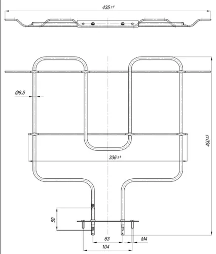 Elektromos csőfűtőbetét GORENJE tűzhelyhez Aisi 304 Ø6.5 mm ~230 V 1200 W