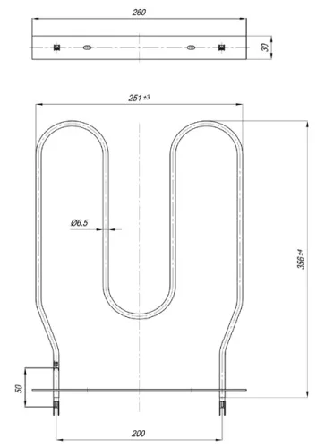 Elektromos csőfűtőbetét ISKRA Korona tűzhelyhez Aisi 304 Ø6.5 mm ~230 V 1200 W