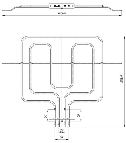 Elektromos csőfűtőbetét GORENJE tűzhelyhez Aisi 304 Ø6.5 mm ~230 V/ 2000+900 W