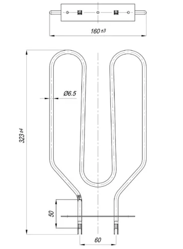 Elektromos csőfűtőbetét ISKRA VENERA tűzhelyhez Aisi 304 Ø6.5 mm ~230 V 1200 W