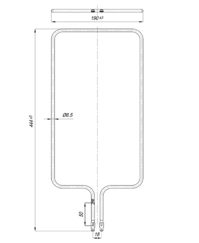 Elektromos csőfűtőbetét sütőhöz BEKO Török Aisi 304 Ø6.5 mm ~230 V 700 W