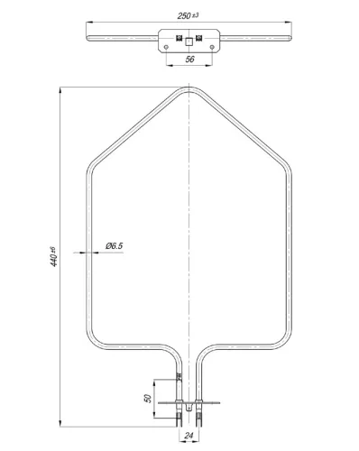 Elektromos csőfűtőbetét sütőhöz BEKO Camac Aisi 304 Ø6.5 mm ~230 V 1100 W