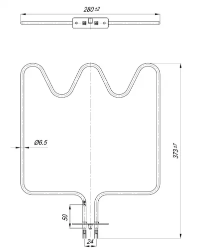 Elektromos csőfűtőbetét tűzhelyhez ELIN Testera Aisi 304 Ø6.5 mm ~230 V 1200 W
