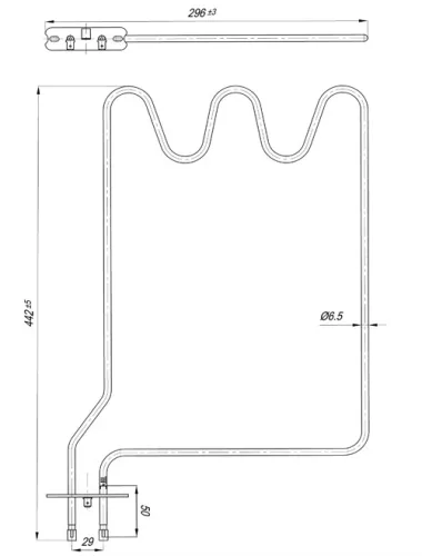 Elektromos csőfűtőbetét ELIN tűzhelyhez Aisi 304 Ø6.5 mm ~230 V 1300 W