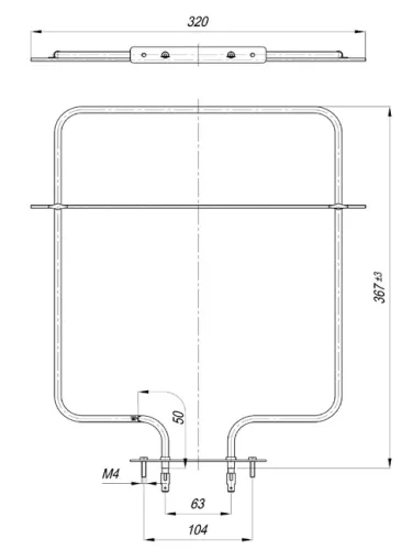 Elektromos csőfűtőbetét AR NT tűzhelyhez Aisi 304 Ø6.5 mm ~230 V 800 W