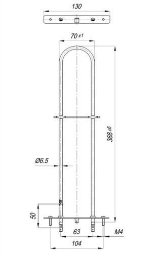 Elektromos csőfűtőbetét ISKRA tűzhelyhez Aisi 304 Ø6.5 mm ~230 V 650 W