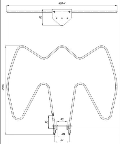 Elektromos KONČAR "M" Aisi 304 Ø6.5 mm ~230 V 1550 W típusú csőfűtőbetét