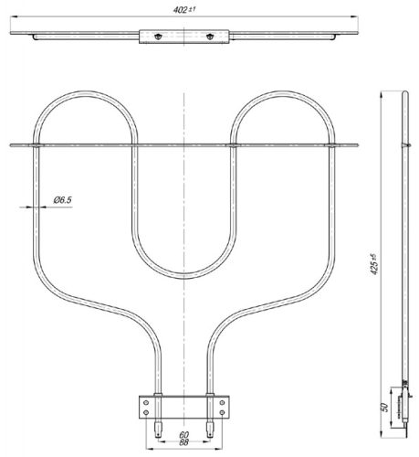 Elektromos GORENJE NT Lplo széles Aisi 304 Ø6.5 mm ~230 V 1100 W csőtűzhely fűtőbetét