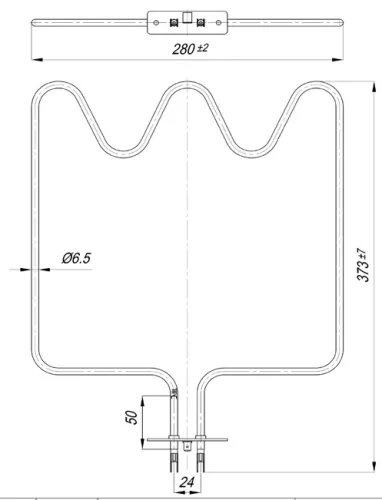 Elektromos csőfűtőbetét VIVAX tűzhelyhez Aisi 304 Ø6.5 mm ~230 V 1200 W