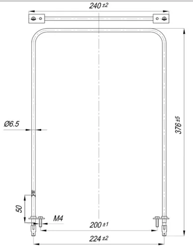 Elektromos csőfűtőbetét tűzhelyhez ESKO Uzi Aisi 304 Ø6.5 mm ~230 V 1100 W