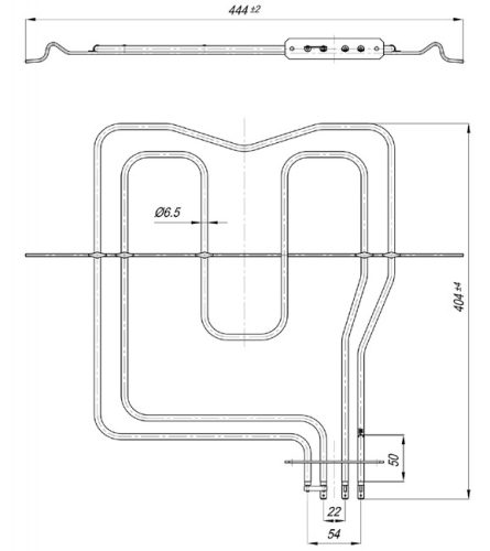 Elektromos csőfűtőbetét ARISTON tűzhelyhez Aisi 304 Ø6.5 mm ~230 V/ 1100+1200 W