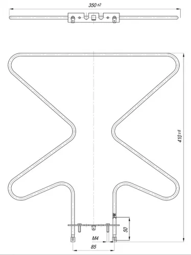 Elektromos csőfűtőbetét AMICA tűzhelyhez Aisi 304 Ø6.5 mm ~230 V 1300 W