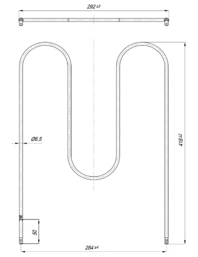 Elektromos csőfűtőbetét HOT LINE tűzhelyhez Aisi 304 Ø6.5 mm ~230 V 1400 W